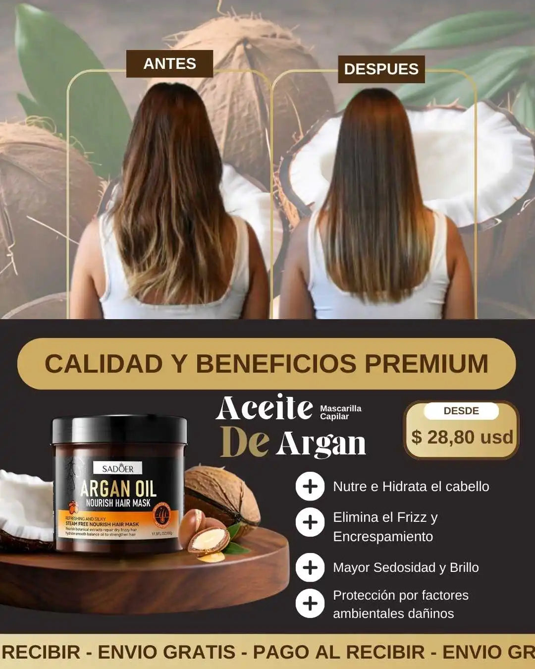 Mascarilla para cabello de Argán